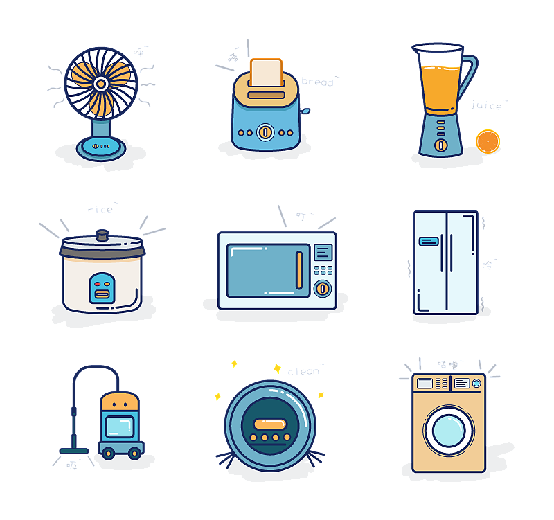 小家电图标设计 在牛牛家用电器UI中的视觉语言构建